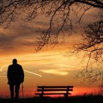 Человек на фоне заката