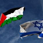 Флаги Палестины и Израиля.
