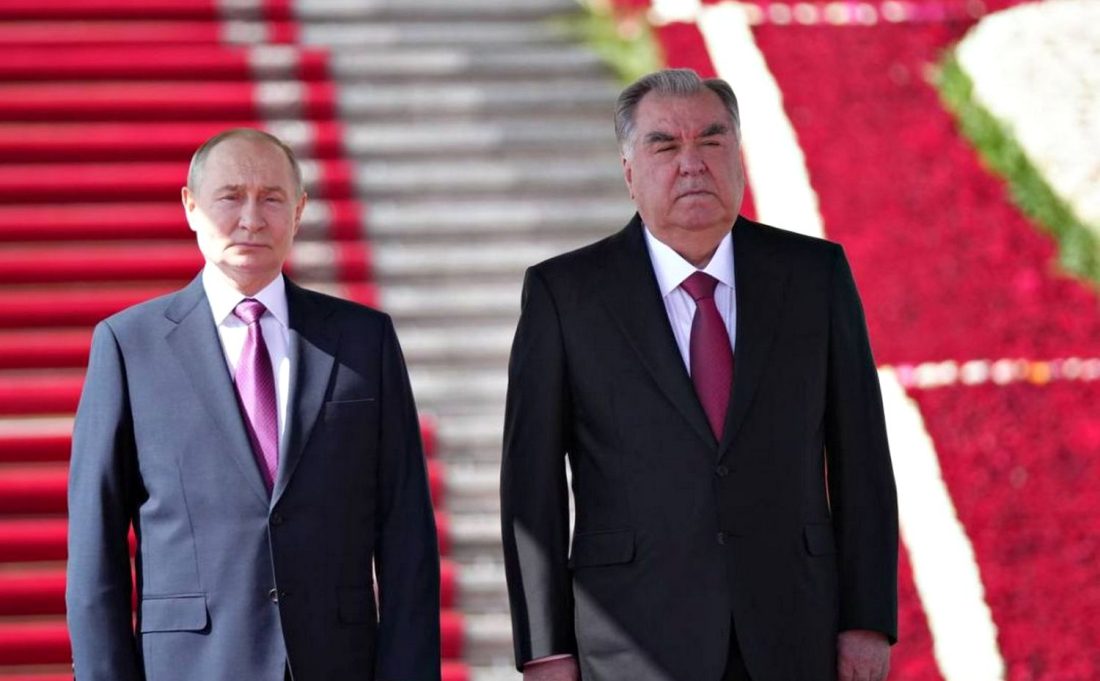 Владимир Путин и Эмомали Рахмон в Душанбе.