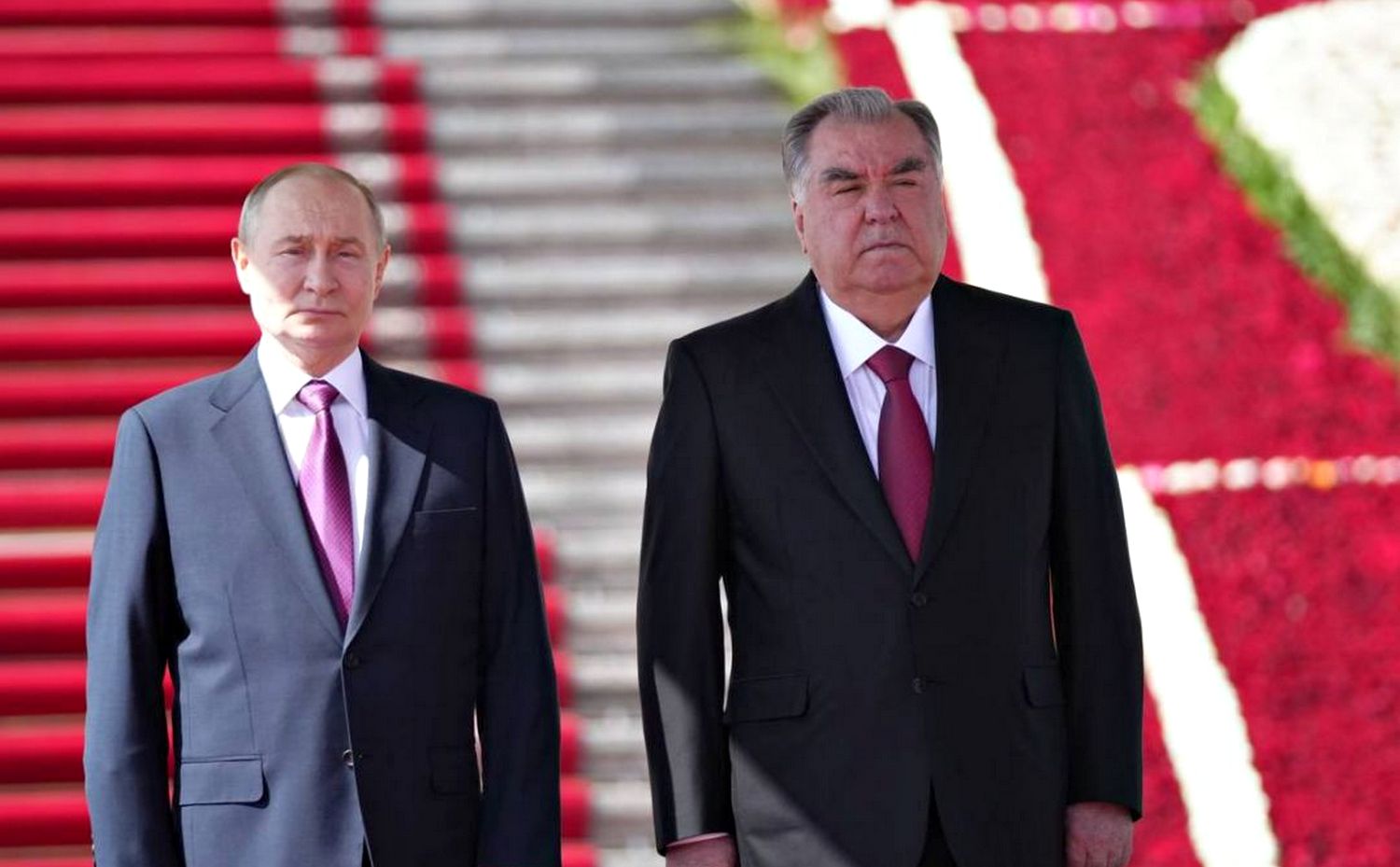 Владимир Путин и Эмомали Рахмон в Душанбе.