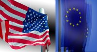 Флаги США и Европы